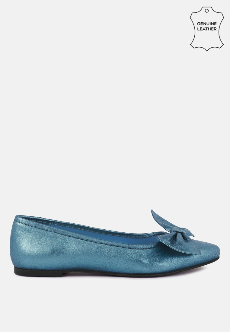pie tribe blue metallic big bow ballerinas by ruw#color_blue