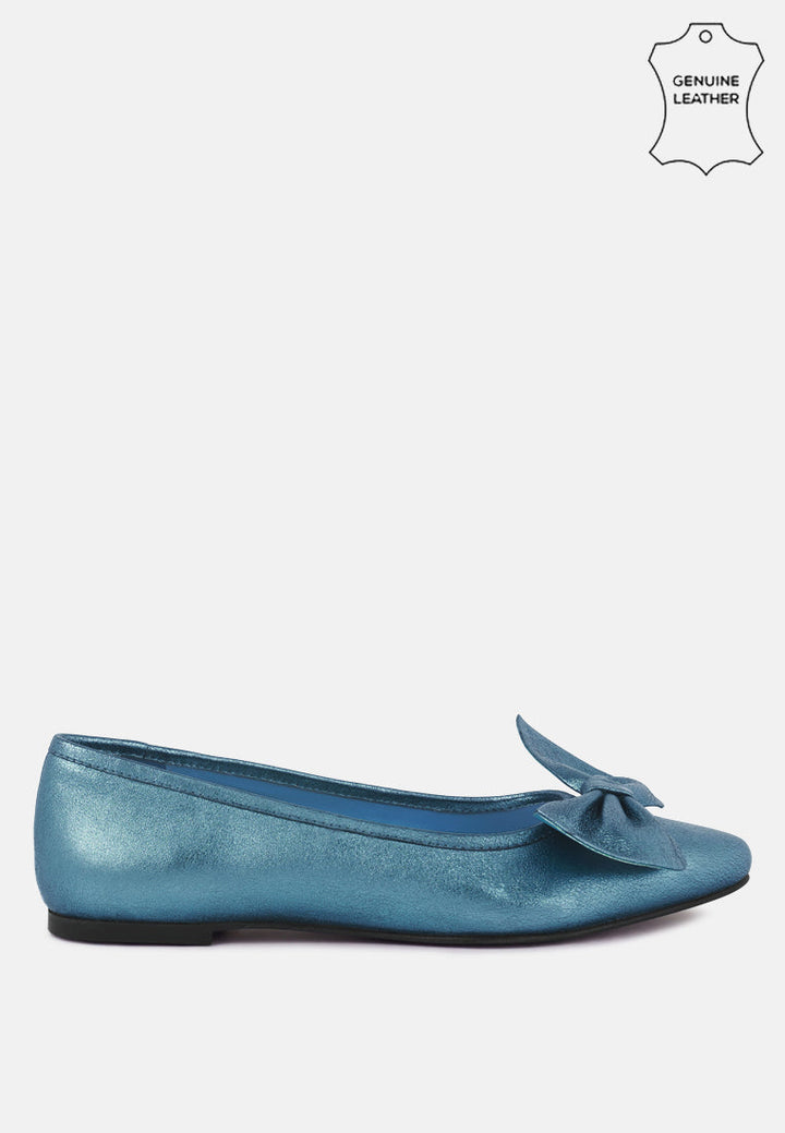 pie tribe blue metallic big bow ballerinas by ruw#color_blue