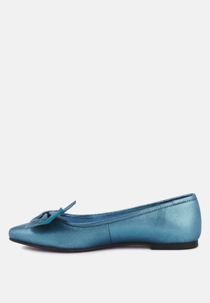 pie tribe blue metallic big bow ballerinas by ruw#color_blue