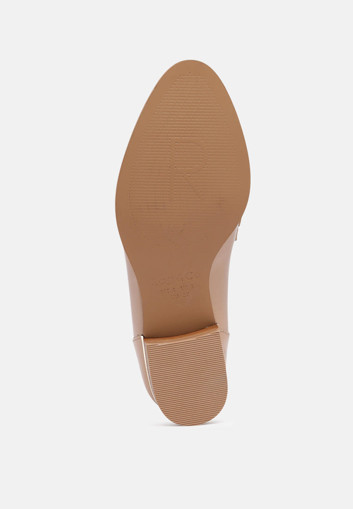 pola leather horsebit loafers by ruw#color_nude