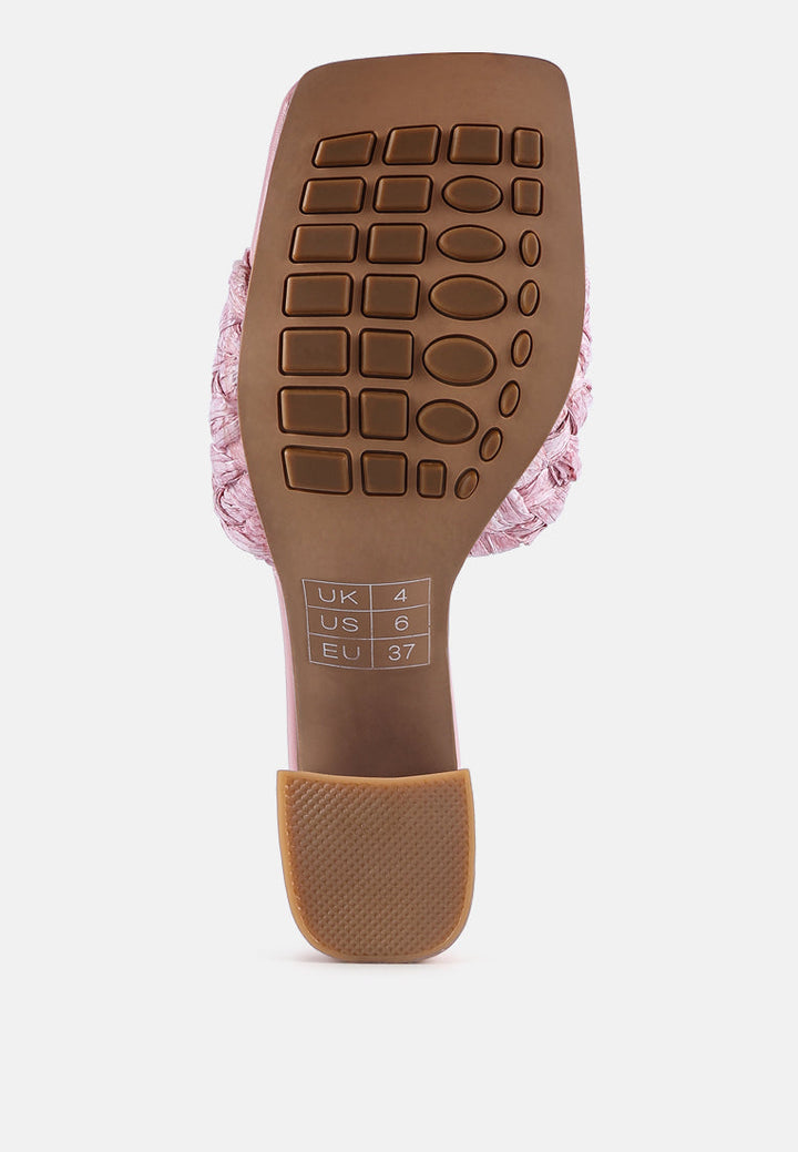 pout pro braided raffia block sandals by ruw#color_pink