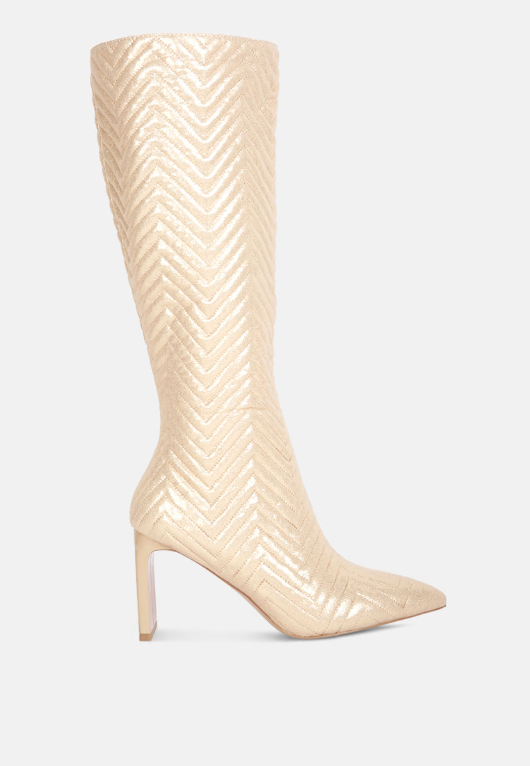 prinkles quilted italian block heel calf boots by ruw#color_beige