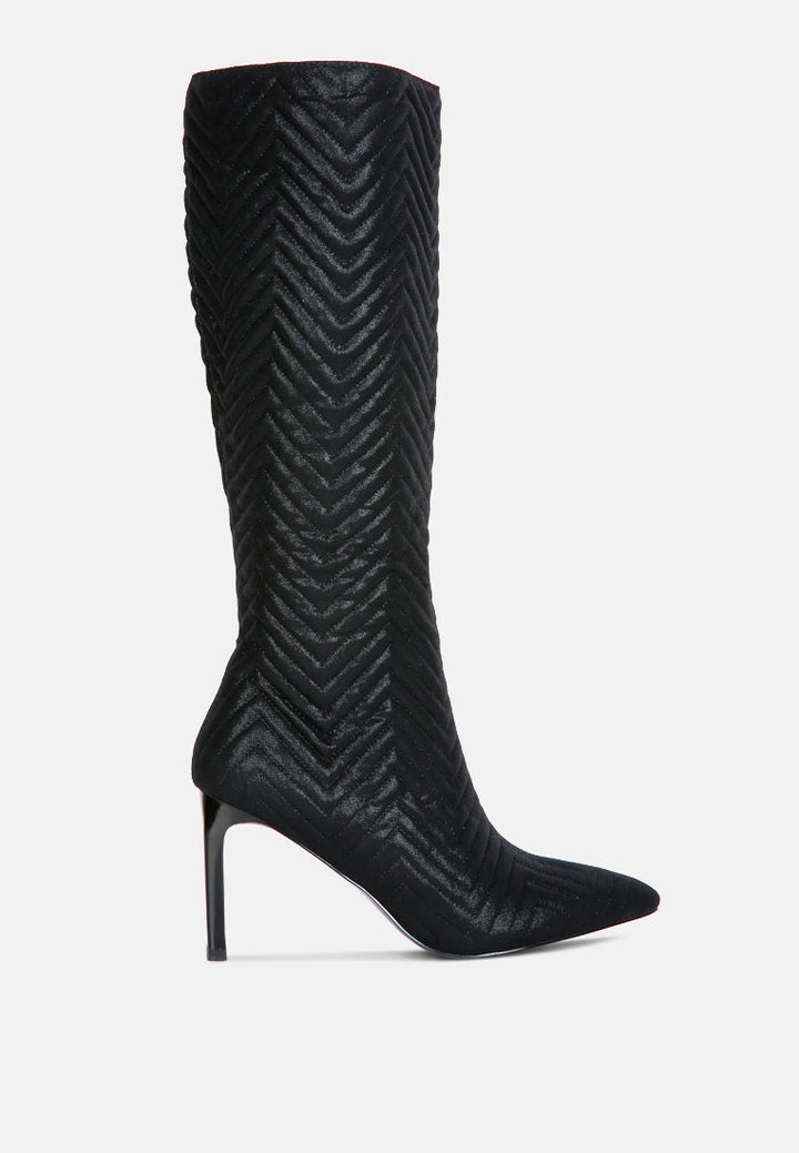 prinkles quilted italian block heel calf boots by ruw#color_black