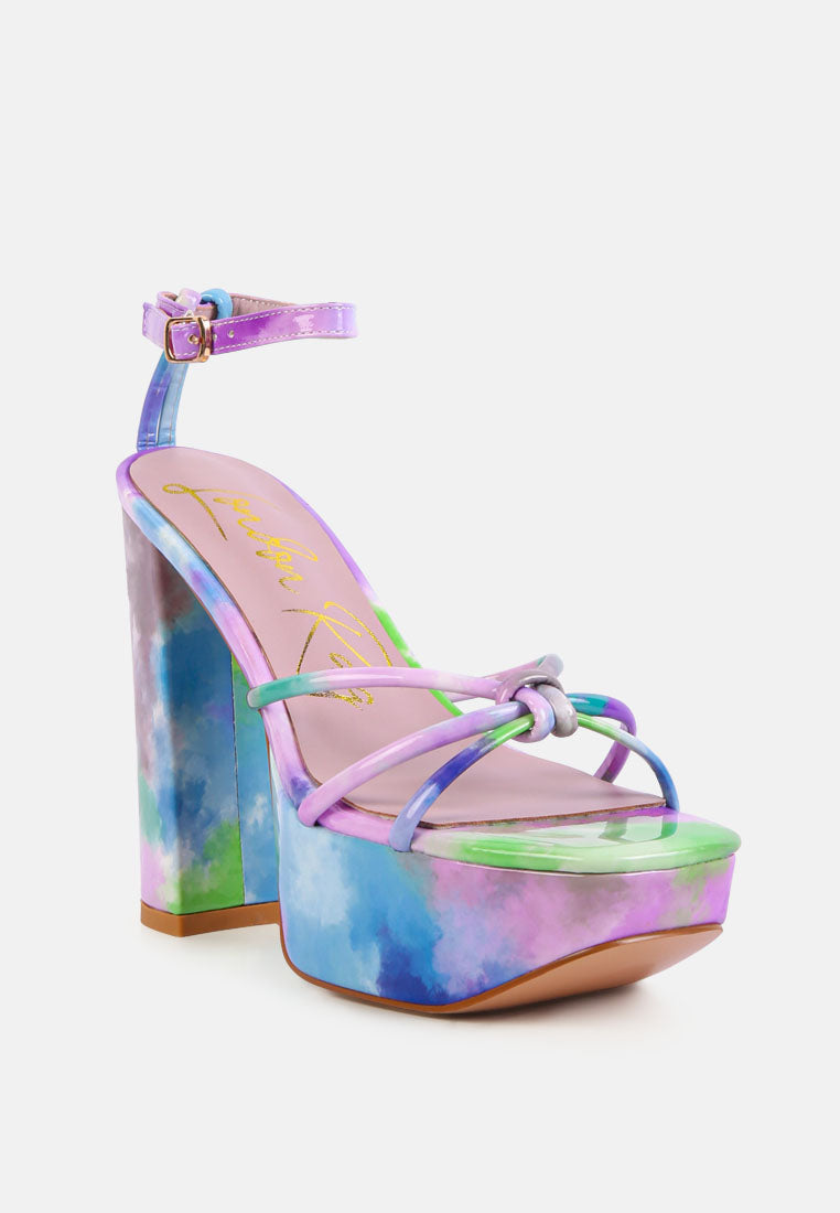 prisma tie-dye high platform heeled sandals by ruw#color_purple