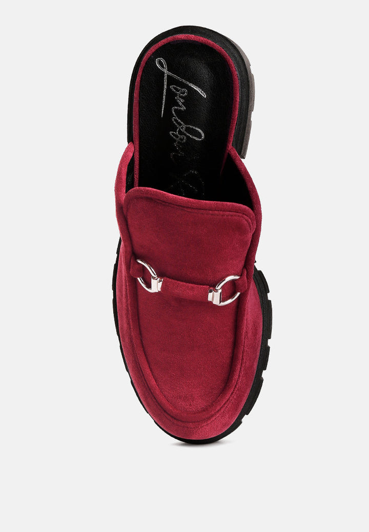 prosper velvet slip on mules by ruw#color_burgundy