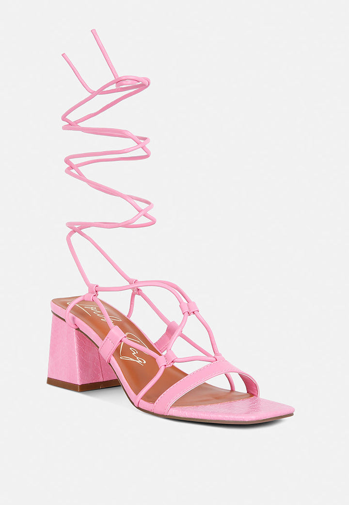 provoked lace up block heeled sandals by ruw#color_pink