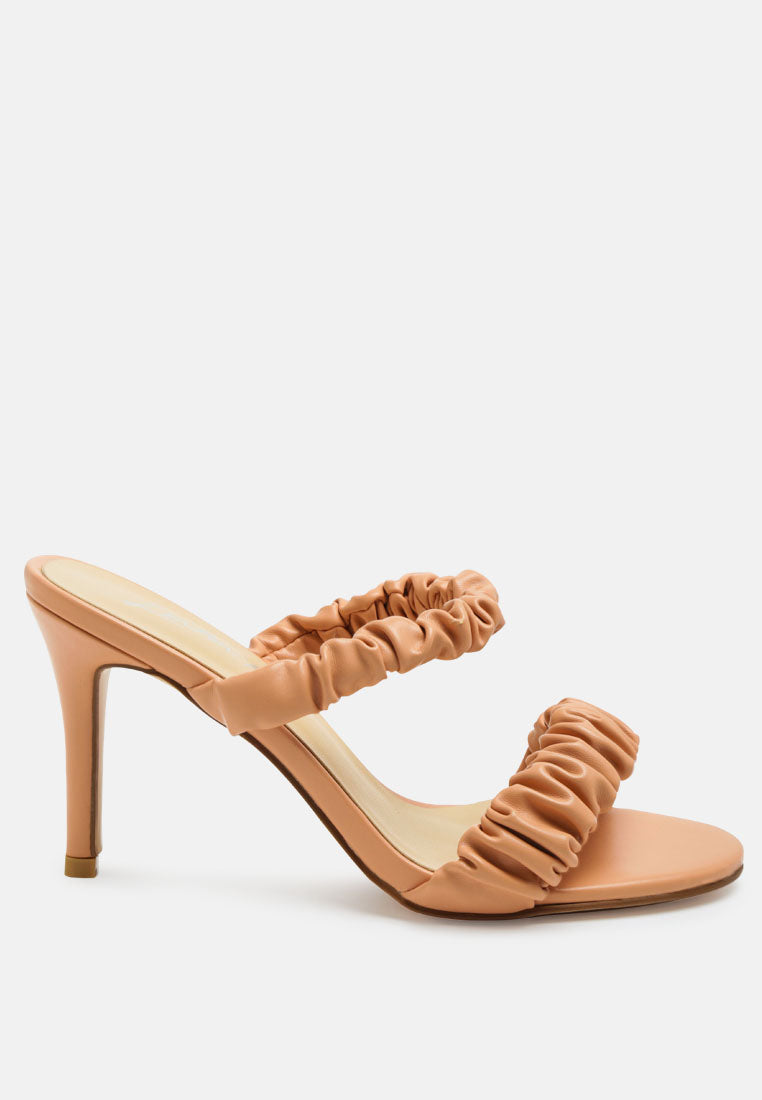 qualie ruched strap stiletto heel sandals by ruw#color_orange
