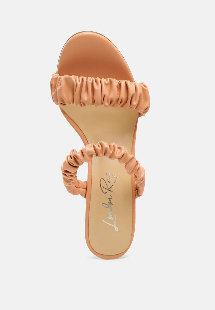 qualie ruched strap stiletto heel sandals by ruw#color_orange