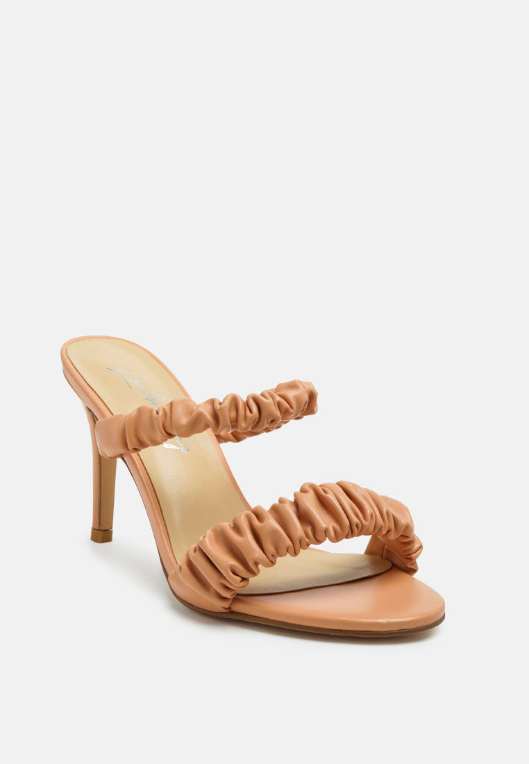 qualie ruched strap stiletto heel sandals by ruw#color_orange