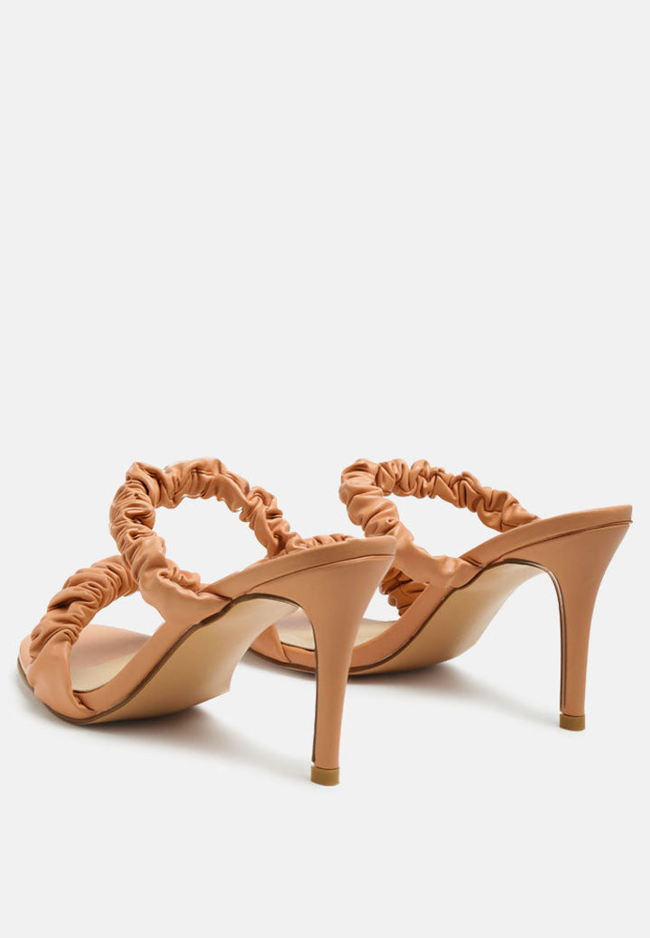 qualie ruched strap stiletto heel sandals by ruw#color_orange