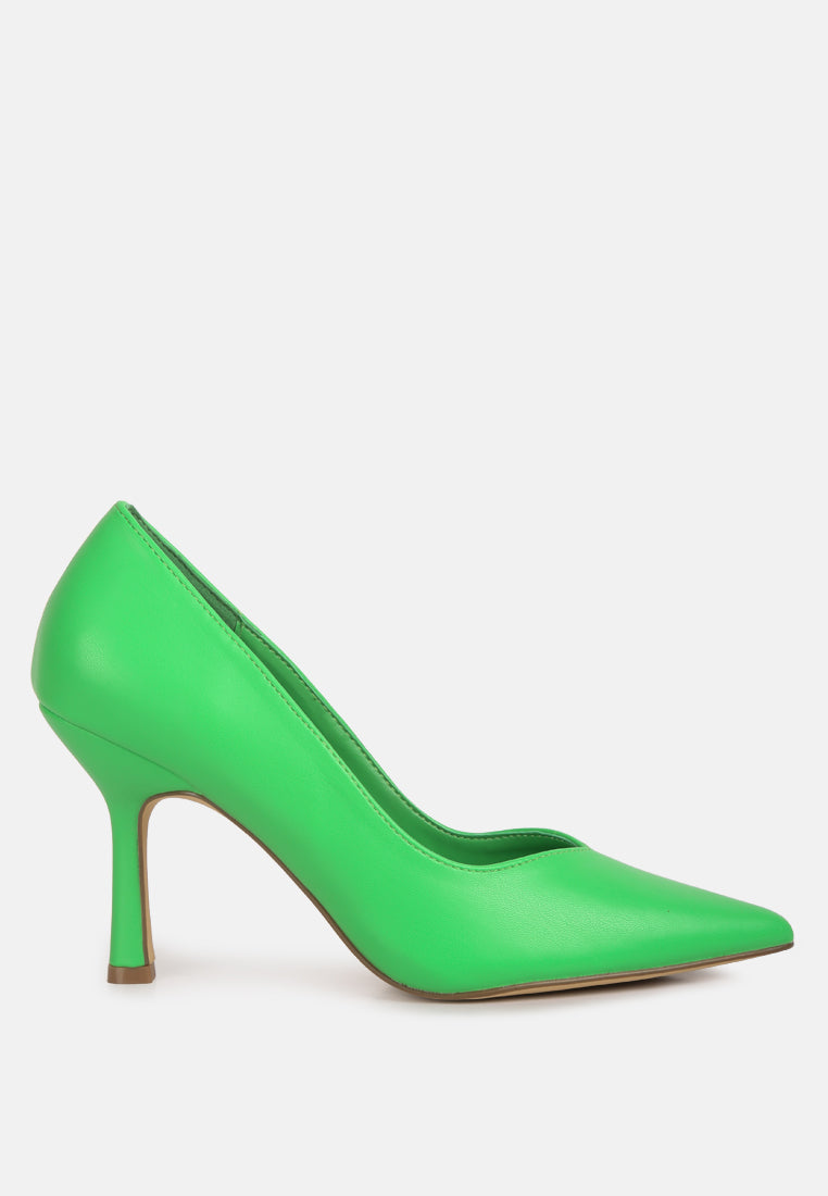 rarity point toe stiletto heeled pumps by ruw#color_green