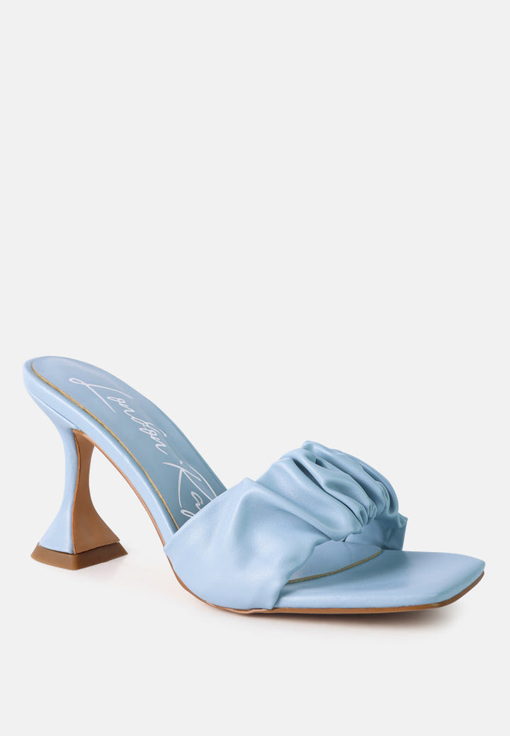 rebel ruched straps spool heel sandals by ruw#color_blue