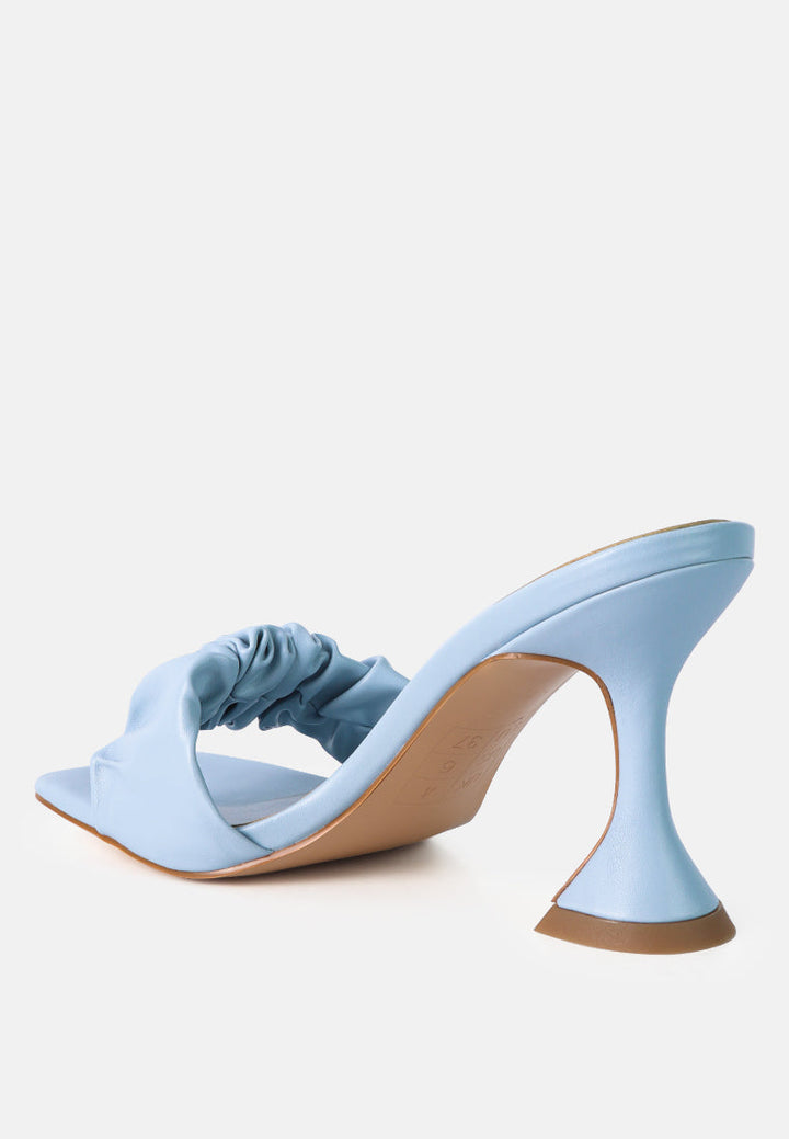 rebel ruched straps spool heel sandals by ruw#color_blue