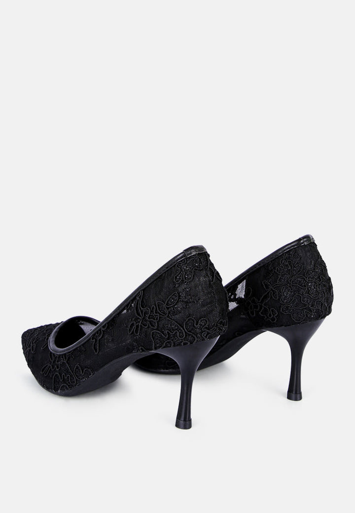 reunion lace mid heel pumps by ruw#color_black