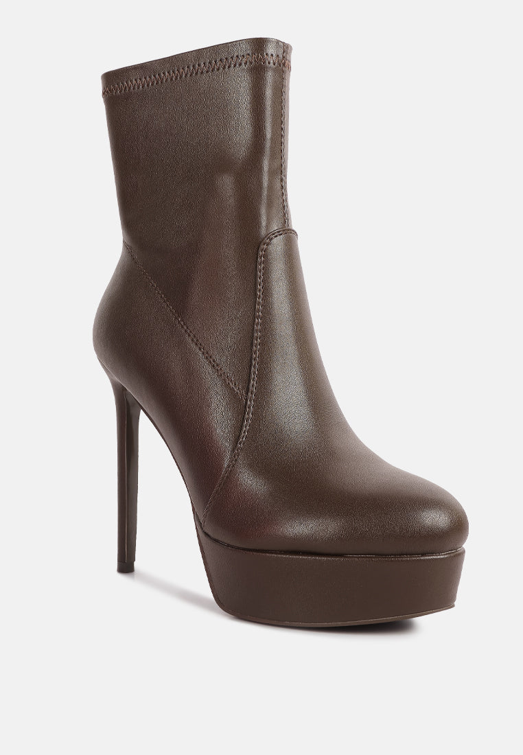 rossetti stretch pu high heel ankle boots by ruw#color_brown