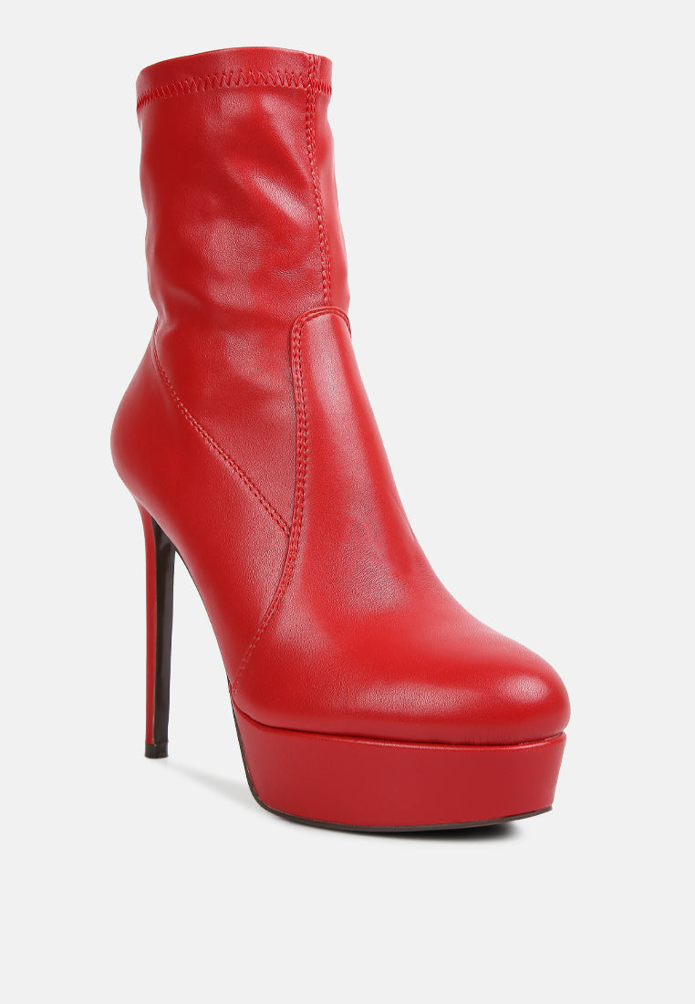 rossetti stretch pu high heel ankle boots by ruw#color_red