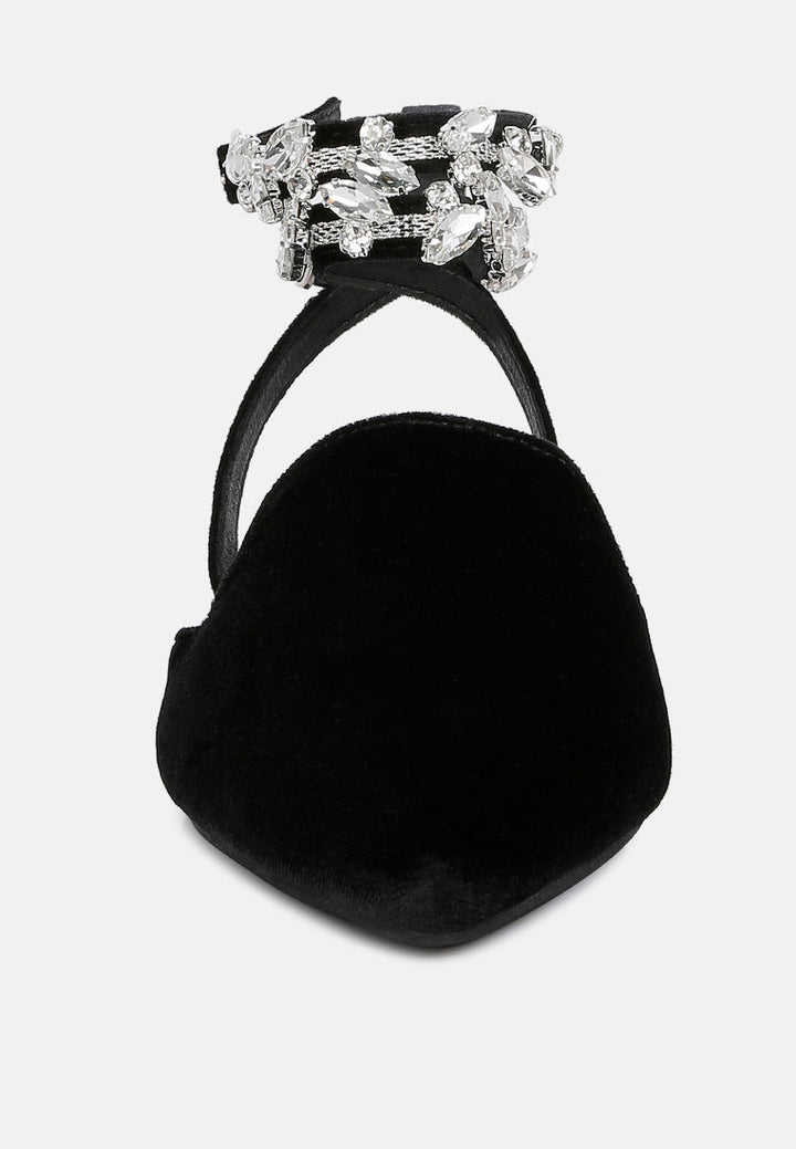 salome black velvet luxe jewelled flat mules by ruw#color_black