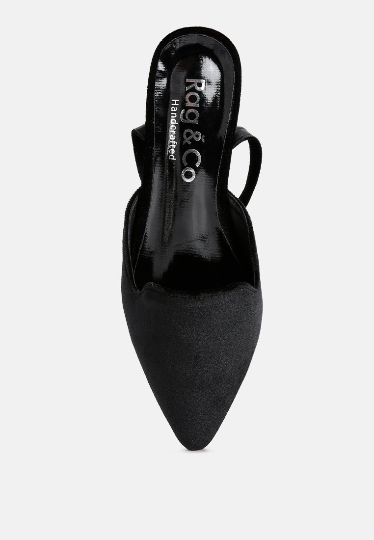 salome black velvet luxe jewelled flat mules by ruw#color_black