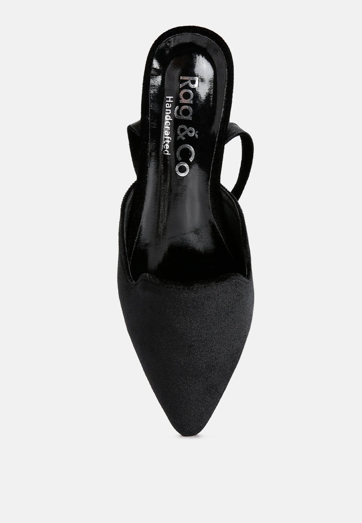 salome black velvet luxe jewelled flat mules by ruw#color_black