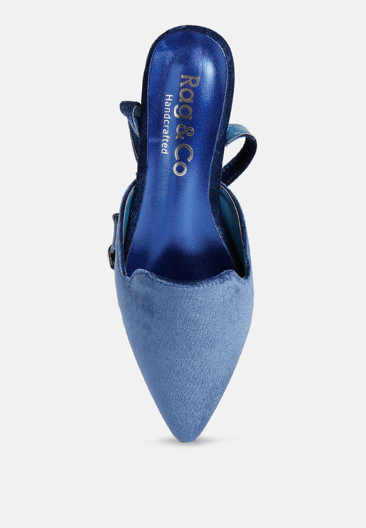 salome black velvet luxe jewelled flat mules by ruw#color_blue