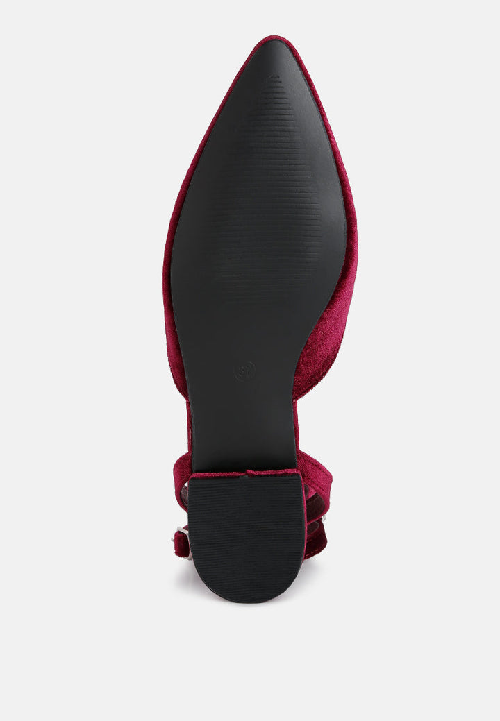 salome black velvet luxe jewelled flat mules by ruw#color_burgundy