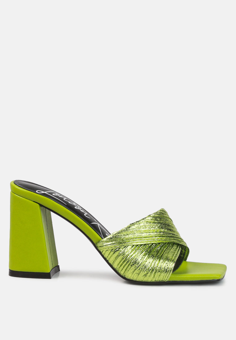 salty you crinkled triangular block heel sandals by ruw#color_green