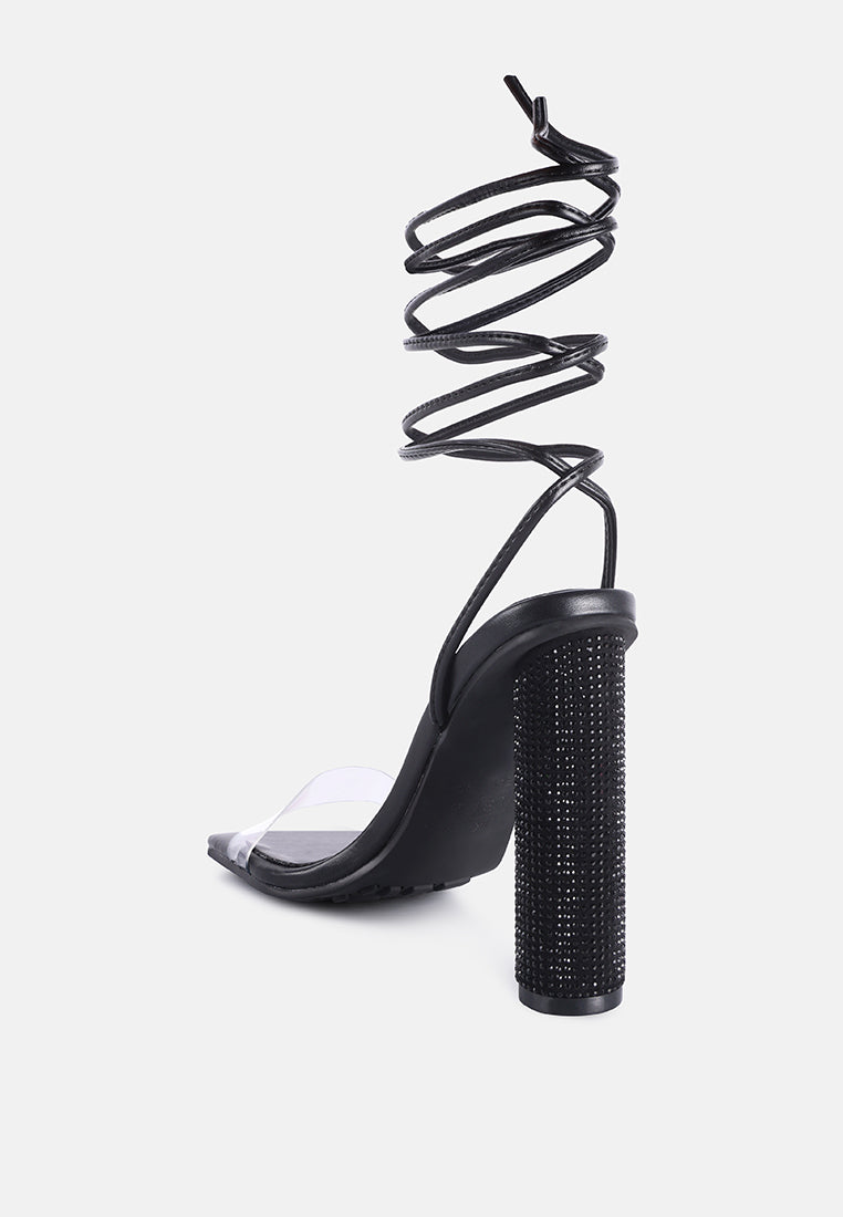scansta lace up rhinestone embellished heel sandals by ruw#color_black