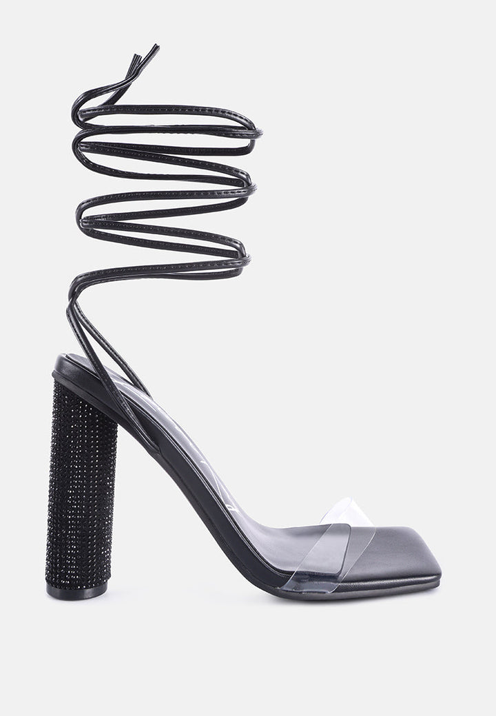 scansta lace up rhinestone embellished heel sandals by ruw#color_black