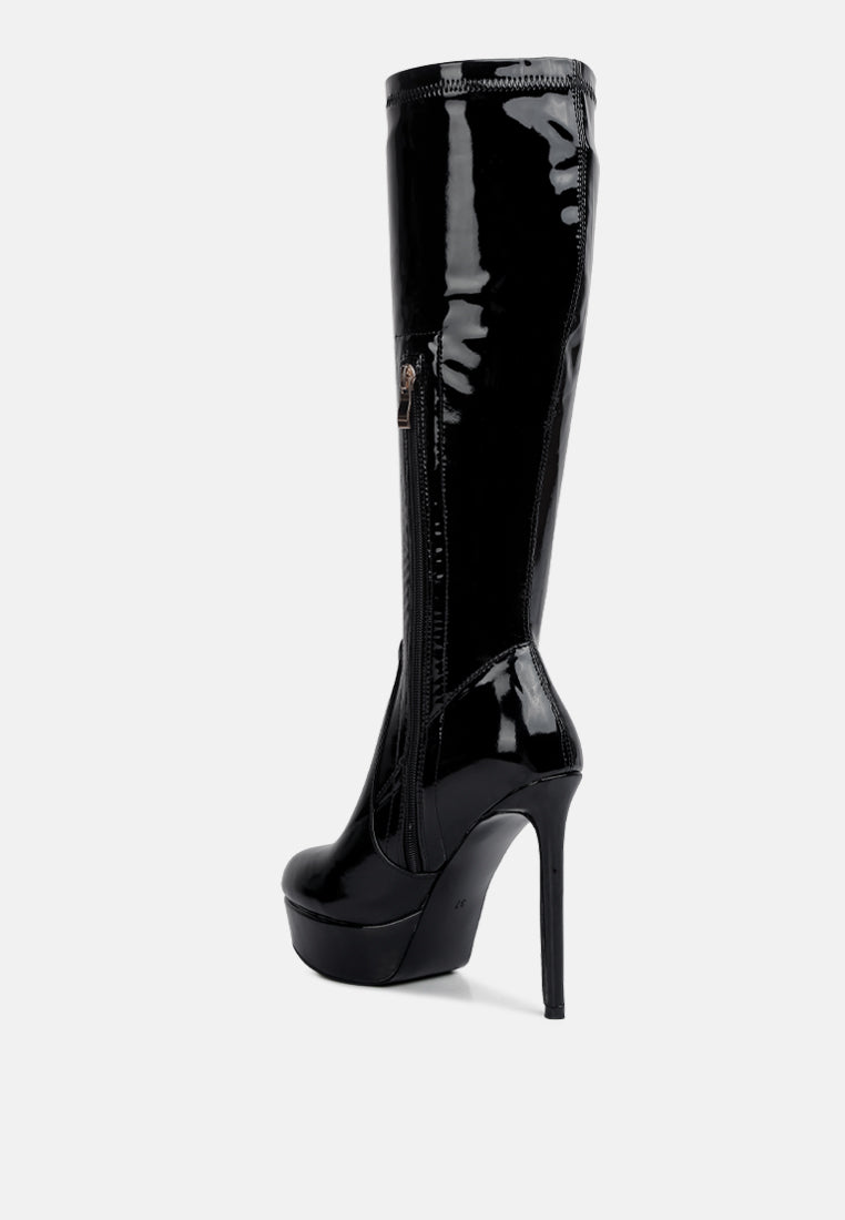 shawtie high heel stretch patent calf boots by ruw#color_black