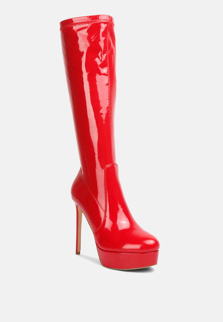 shawtie high heel stretch patent calf boots by ruw#color_red