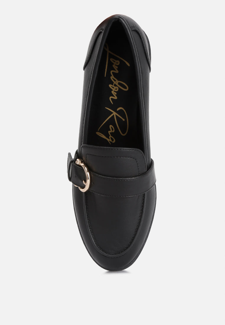 sheboss buckle detail loafers by ruw#color_black