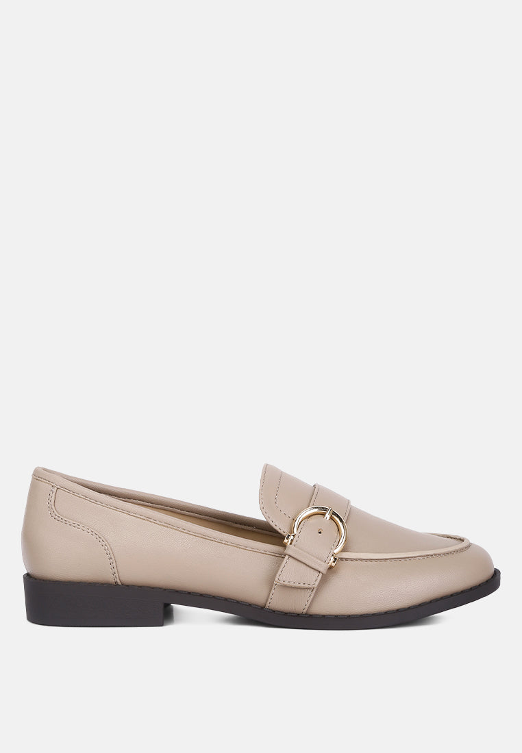 sheboss buckle detail loafers by ruw#color_taupe