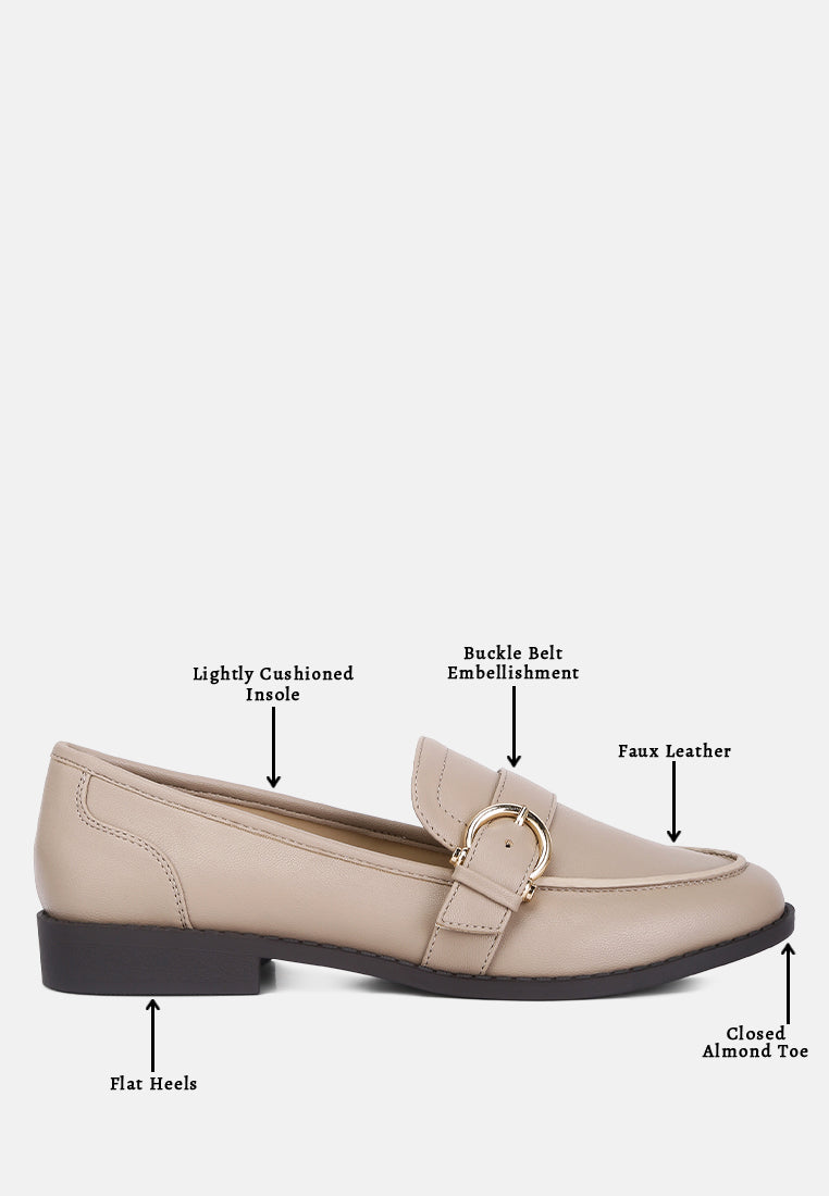 sheboss buckle detail loafers by ruw#color_taupe