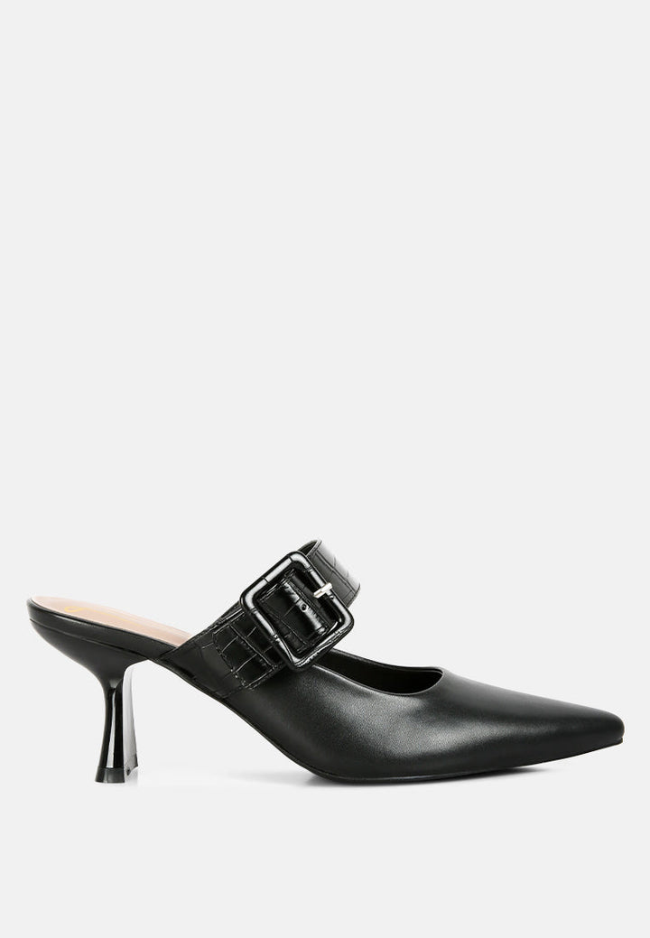 shein star slim block heel mules by ruw#color_black