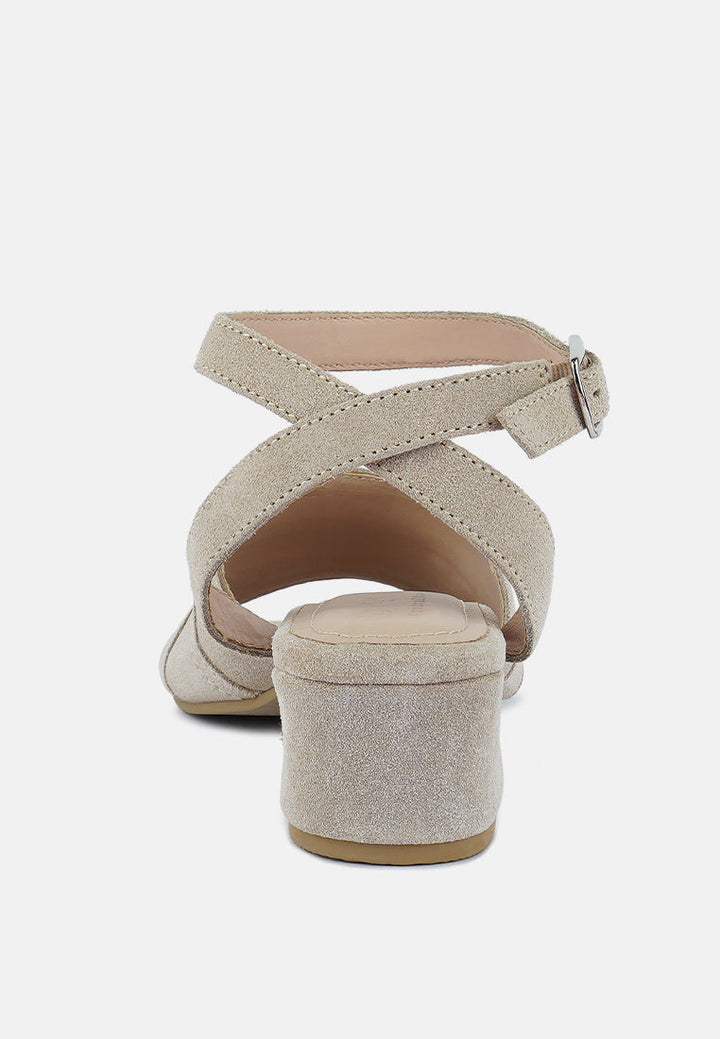 sigrid fine suede block heeled sandal by ruw#color_nude