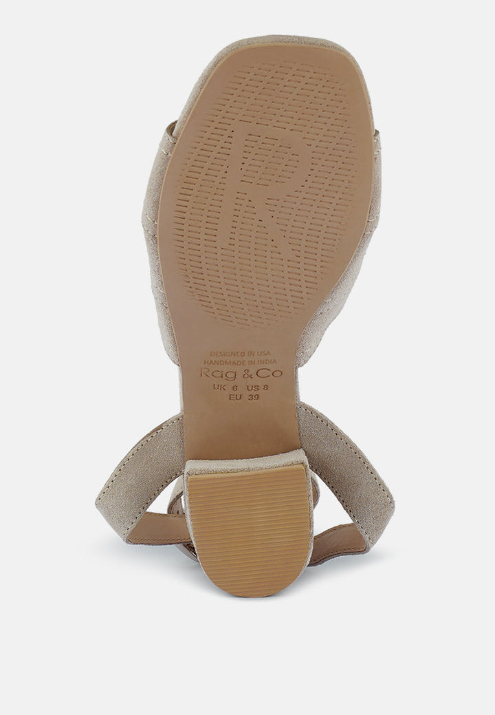 sigrid fine suede block heeled sandal by ruw#color_nude