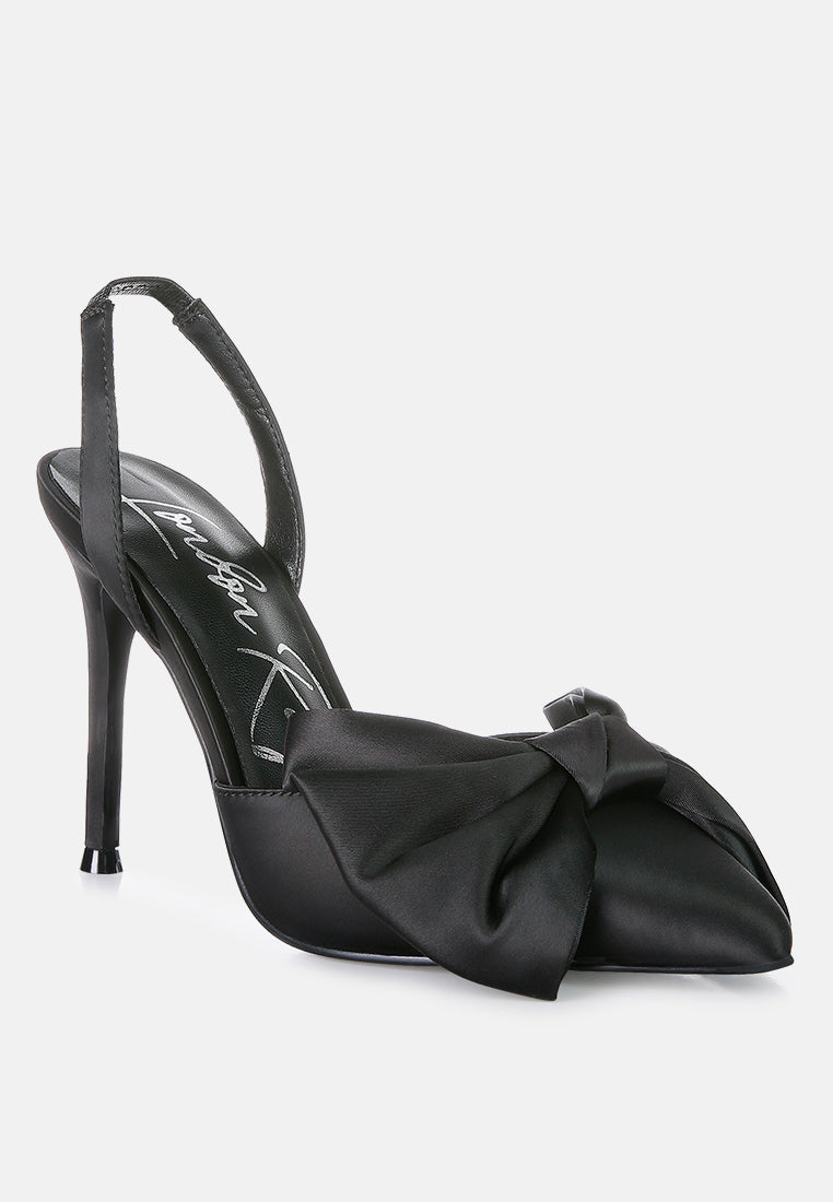 smitten bow stiletto heel slingback sandals by ruw#color_black
