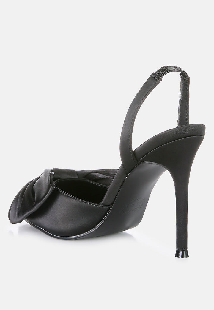 smitten bow stiletto heel slingback sandals by ruw#color_black