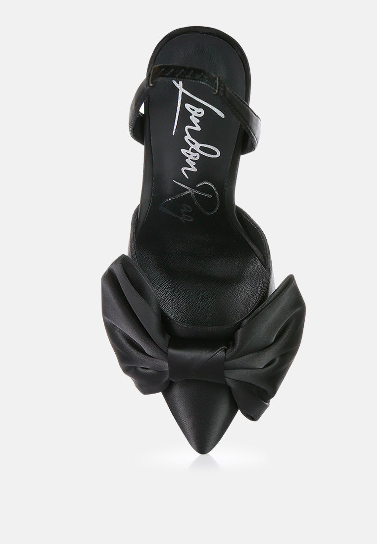 smitten bow stiletto heel slingback sandals by ruw#color_black