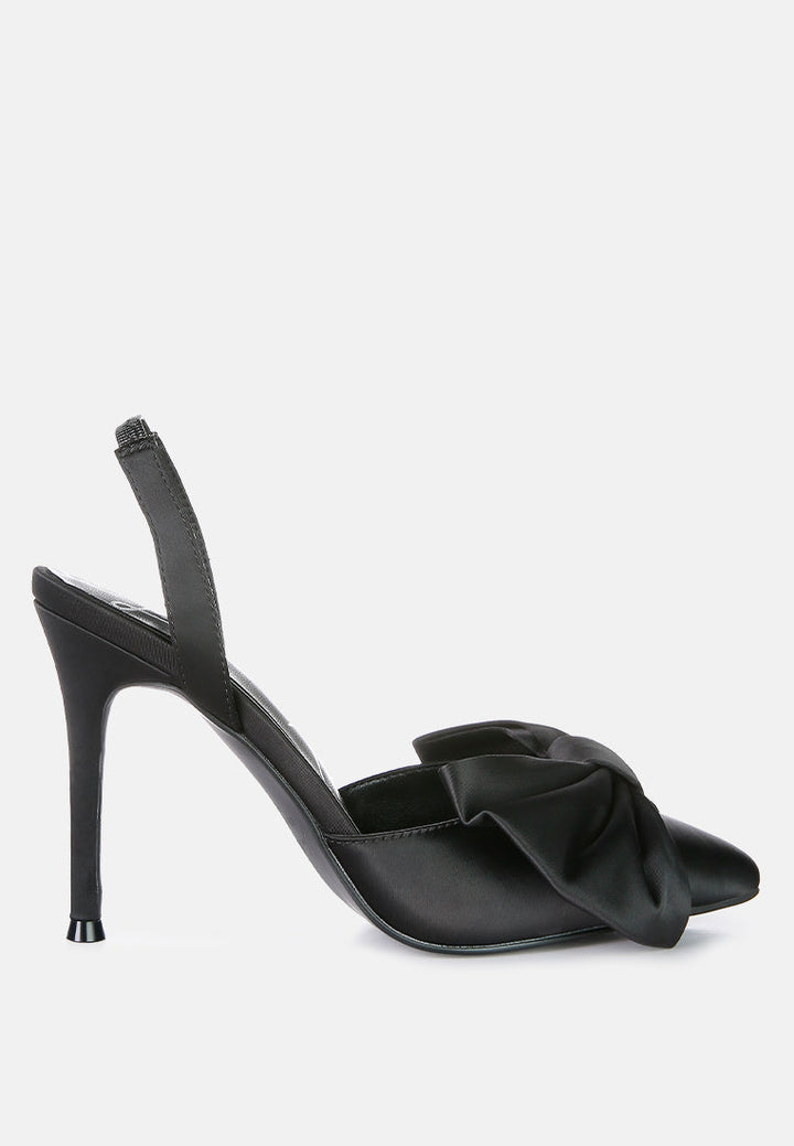 smitten bow stiletto heel slingback sandals by ruw#color_black