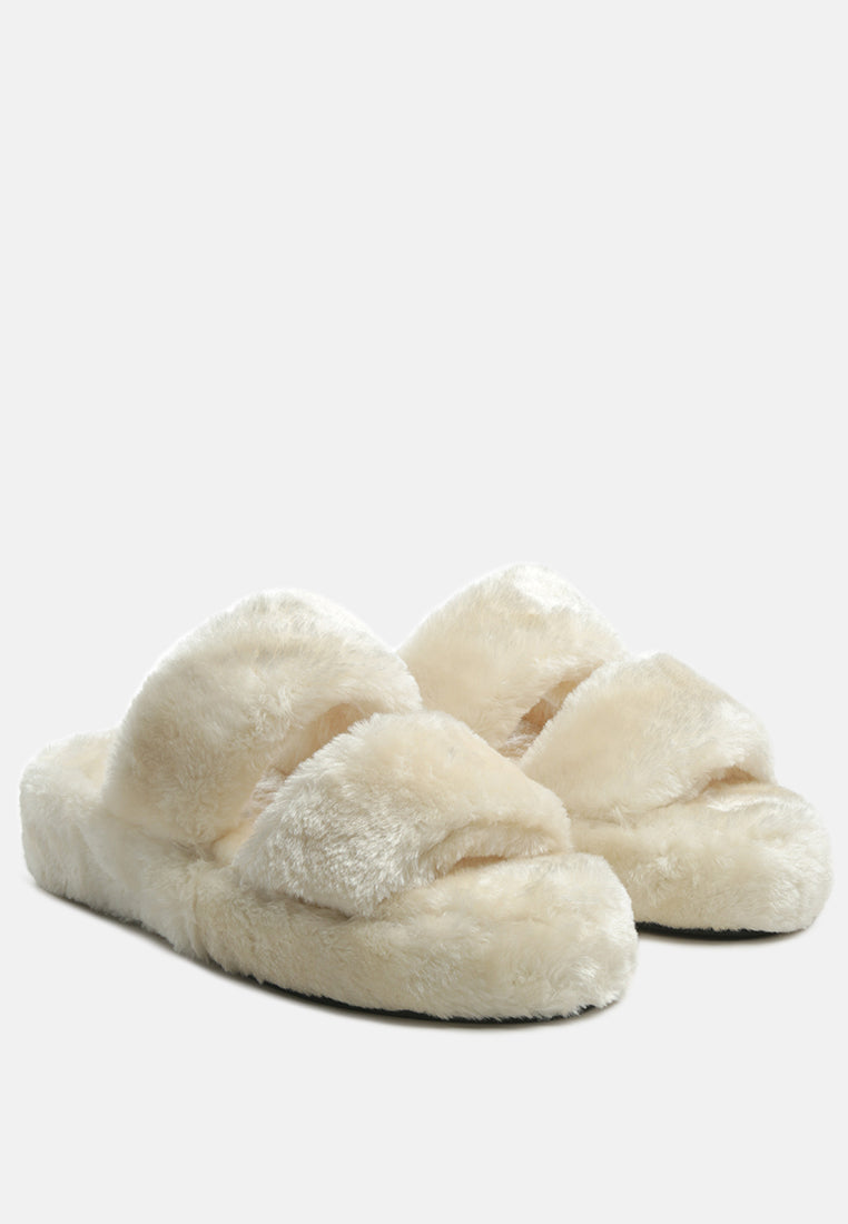 smoothie fur slip-on flats by ruw#color_beige