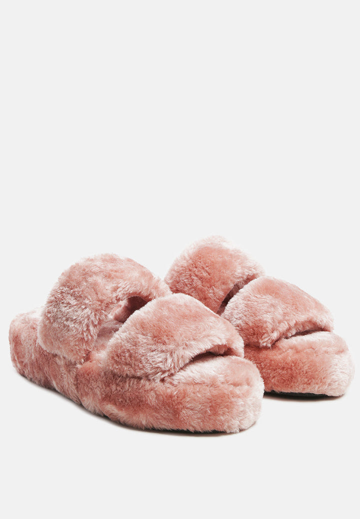 smoothie fur slip-on flats by ruw#color_blush