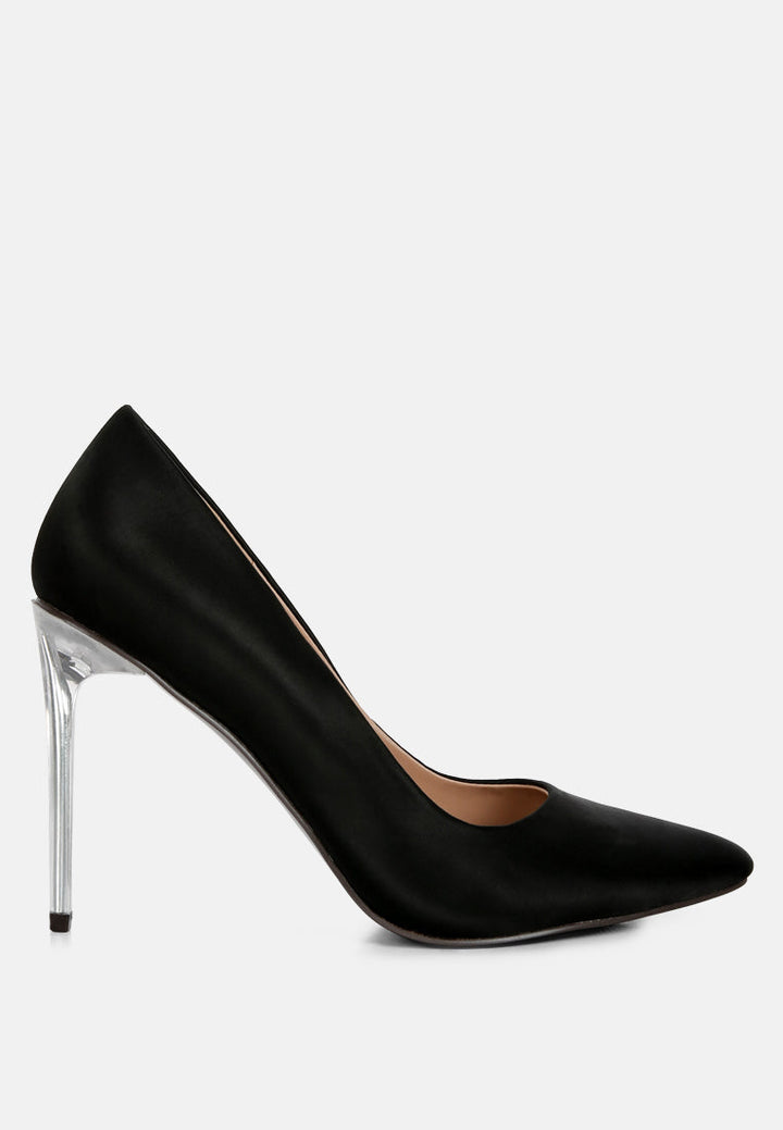 stakes clear high heel satin pump heels by ruw#color_black