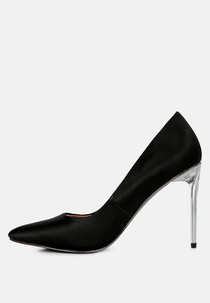 stakes clear high heel satin pump heels by ruw#color_black