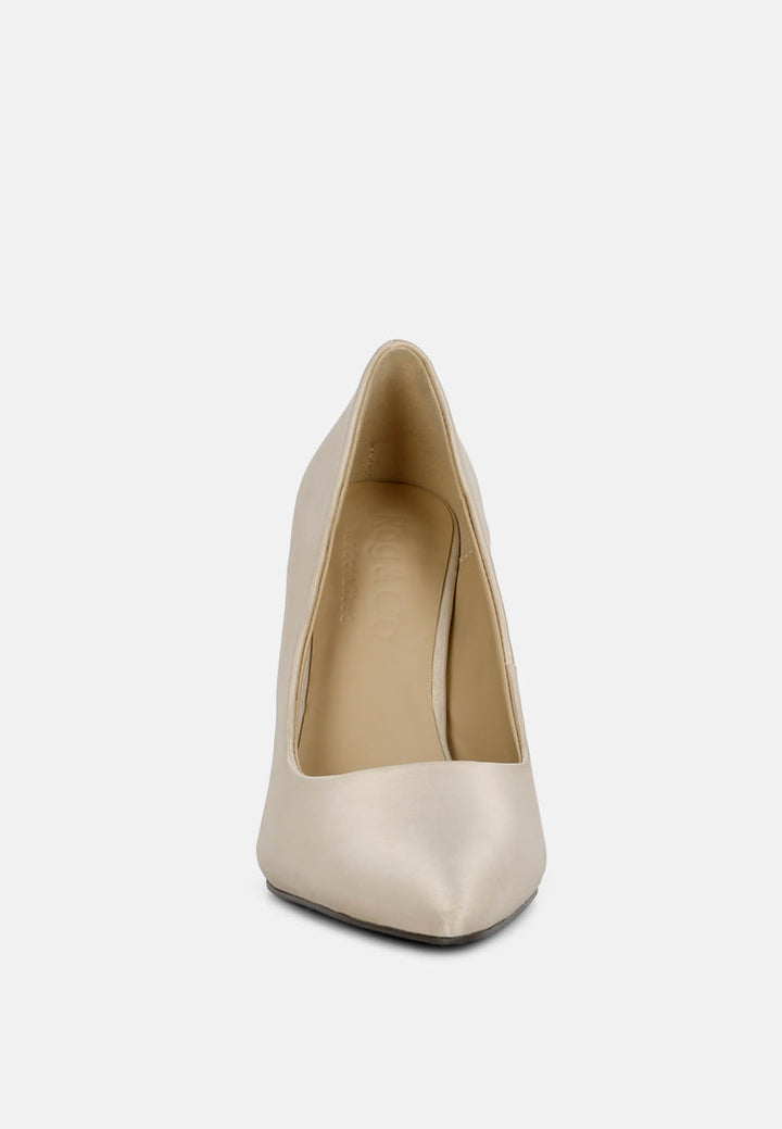 stakes clear high heel satin pump heels by ruw#color_nude