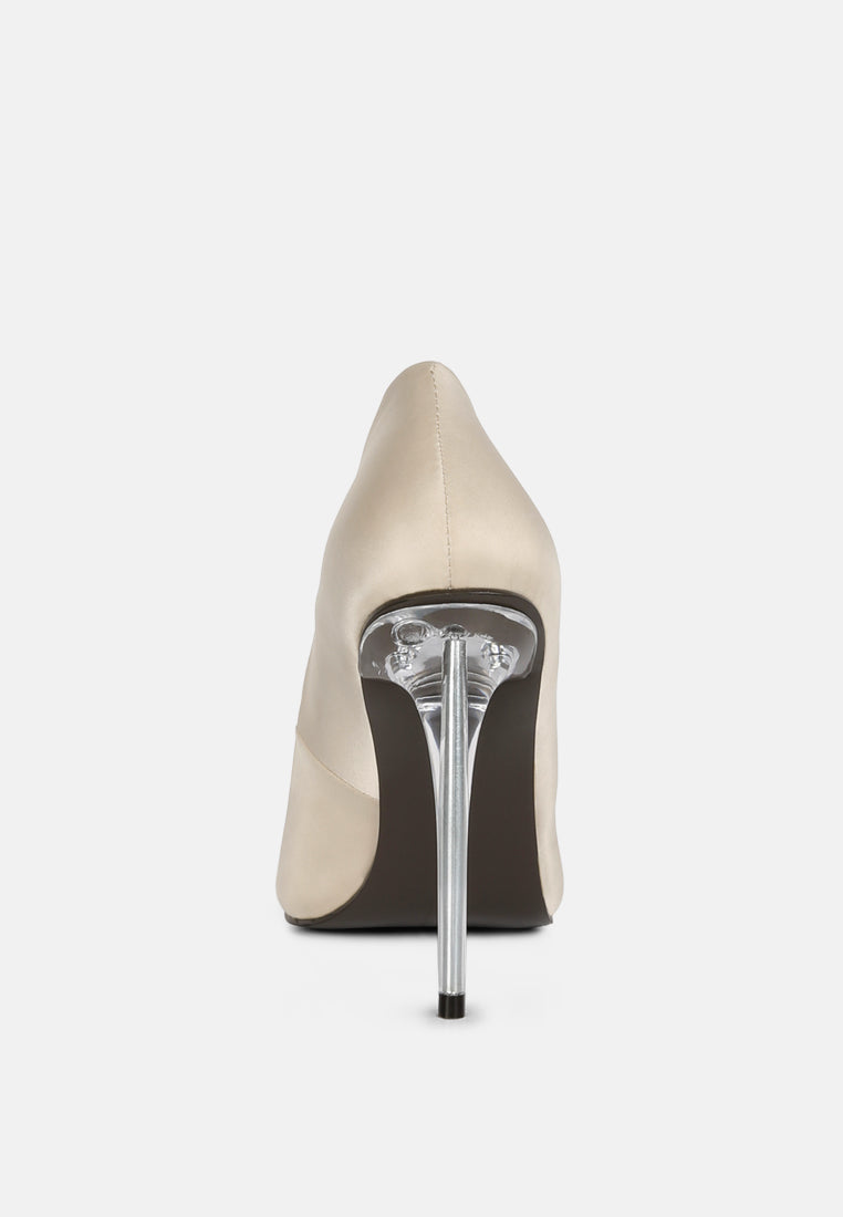 stakes clear high heel satin pump heels by ruw#color_nude