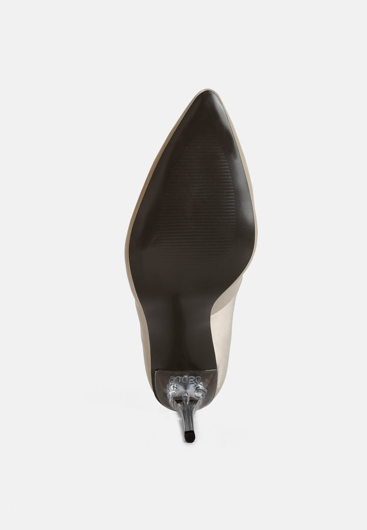 stakes clear high heel satin pump heels by ruw#color_nude