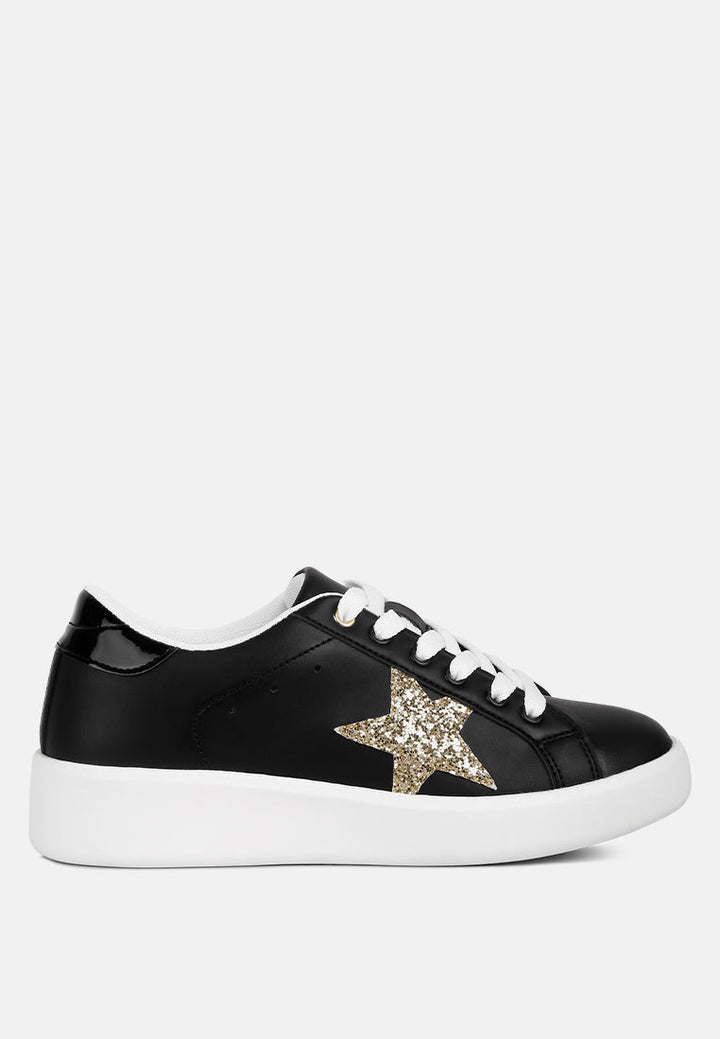 starry glitter star detail sneakers by ruw#color_black