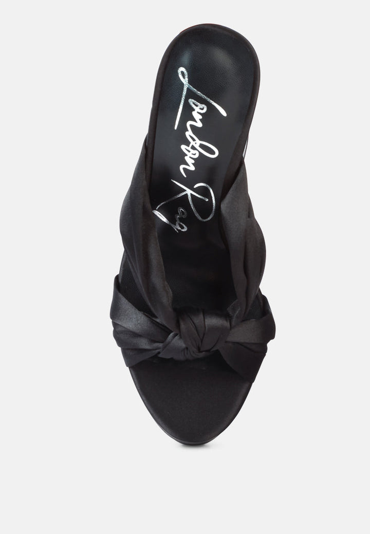 strobing knotted chunky platform heels by ruw#color_black