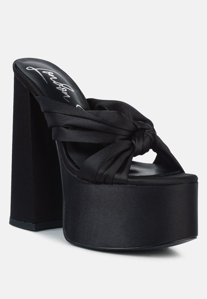 strobing knotted chunky platform heels by ruw#color_black